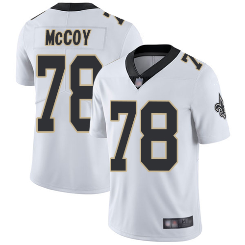 Men New Orleans Saints Limited White Erik McCoy Road Jersey NFL Football #78 Vapor Untouchable Jersey